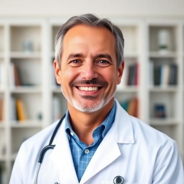 Männlicher Therapeut mit warmem Lächeln